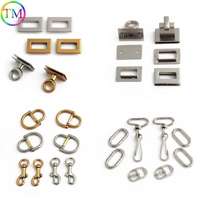 

1/5/10Sets Luxury Bag Lock Foot Rivet Screws Hooks For Handbag Purse Bags Eyelets Lock Twist Lock Zipper Puller Head Accessories