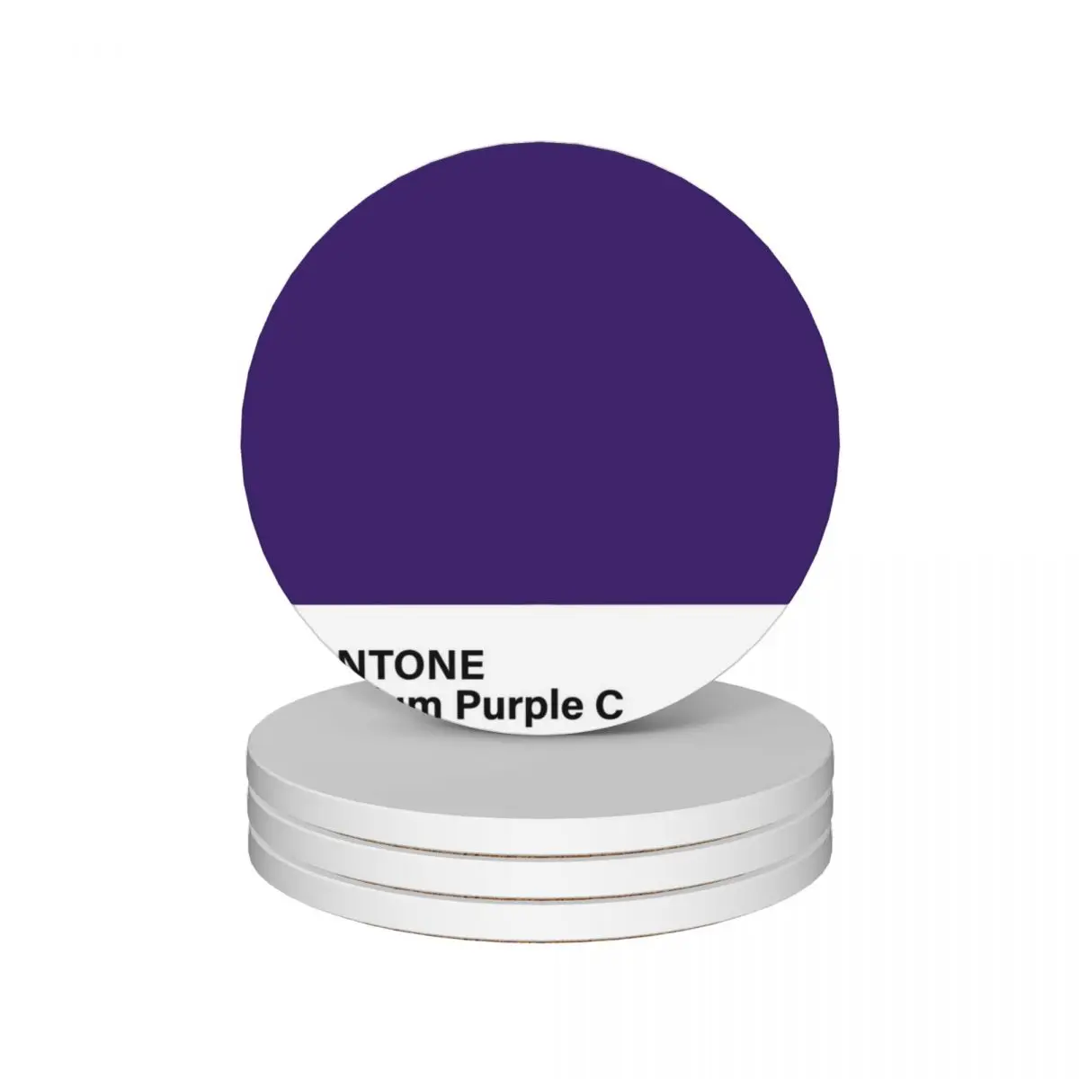 

PANTONE Medium Purple C Ceramic Coasters (Set of 4) Cup for tea Tea cups mat for dishes Coasters