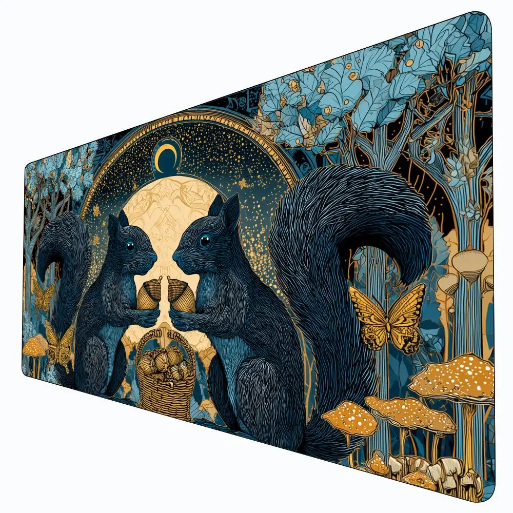 

Squirrel and Full Moon MTG Playmat Magic Card Battle Mat Non-Slip Durable 35X60CM Commander playmat Board Game Mat for TCG