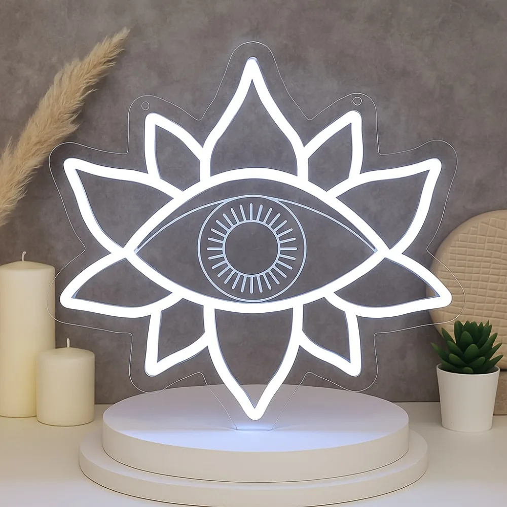 Large Gothic Evil Eye Neon Light, Plug And Play, Suitable for Home/Game Room/Man Cave/Parties - Modern Gothic Horror Style Decor