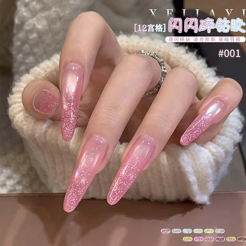 2026 12 Colors/Kit Reflective Glitter Gel Nail Polish Sparkling Flash Glitter Gel Polish Semi Permanent Varnish Soak Off Nails