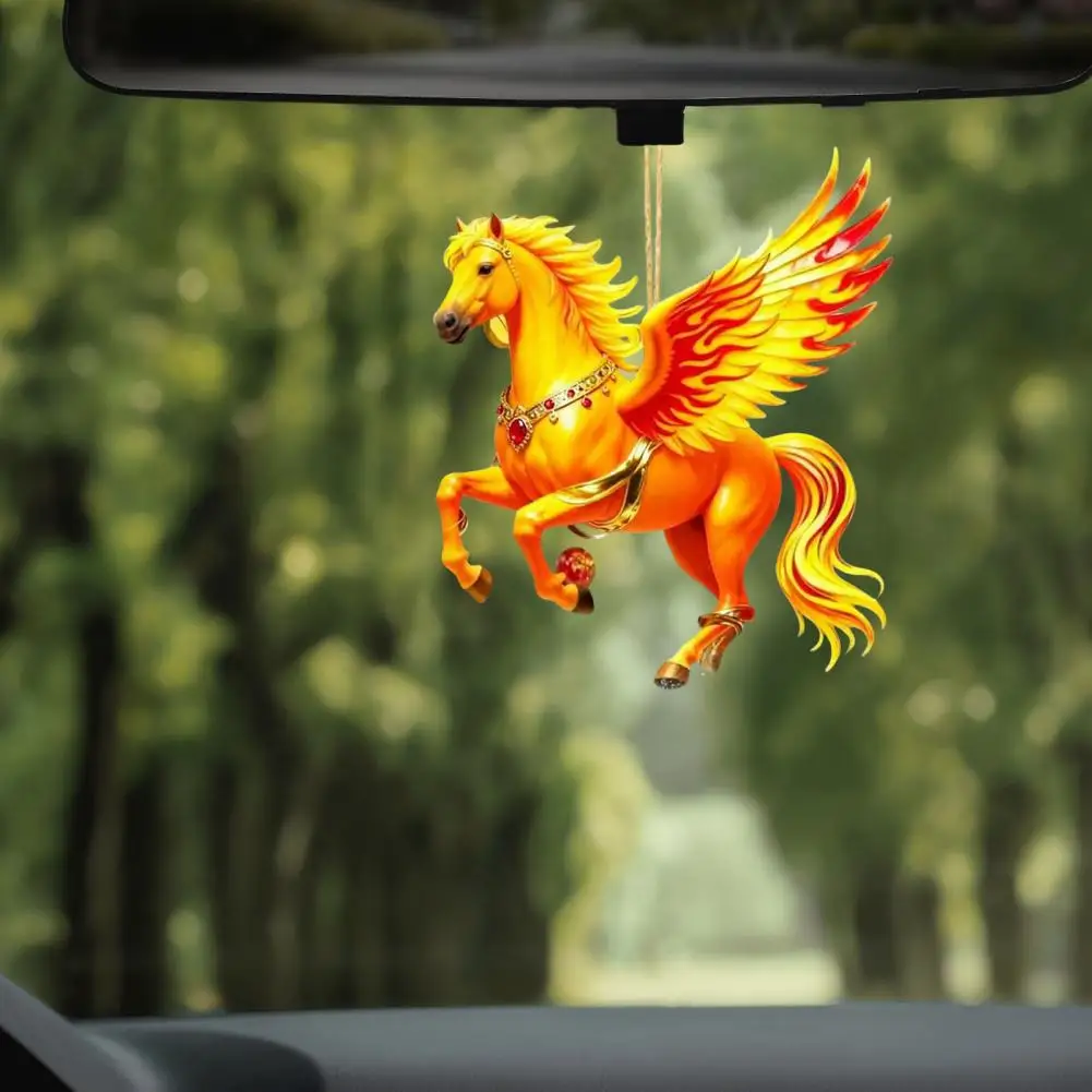 

Элегантный акриловый 2D-подвес в виде лошади, подарок, украшение для автомобиля, подвеска на зеркало заднего вида, для новогодней елки, зимний декор