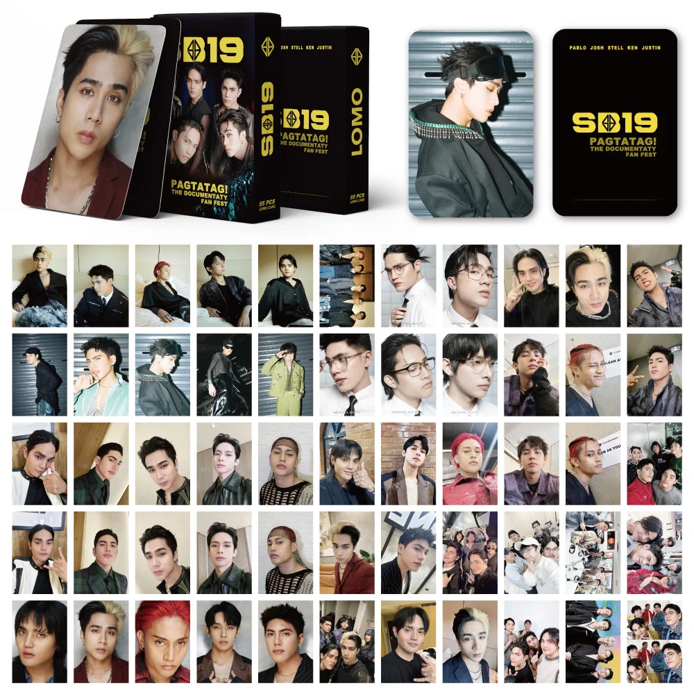 55pcs/Set Kpop SB19 Boxed Card High Quality HD Photo Double Sides Printing Photocard Korean Style LOMO Card Fans Collections