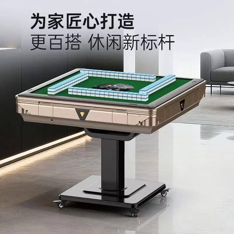 New Silent Automatic Mahjong Machine Modern Electric Household Folding Heating Dining Table Dual Purpose Four Port Mahjong