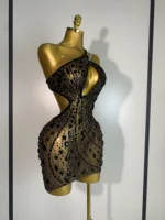 New Arrival Women 2025 Sexy Backless Hollow Out Diamond Evening Prom Gown Birthday Luxury Celebrate Stage Nightclub Outfit - Image 2