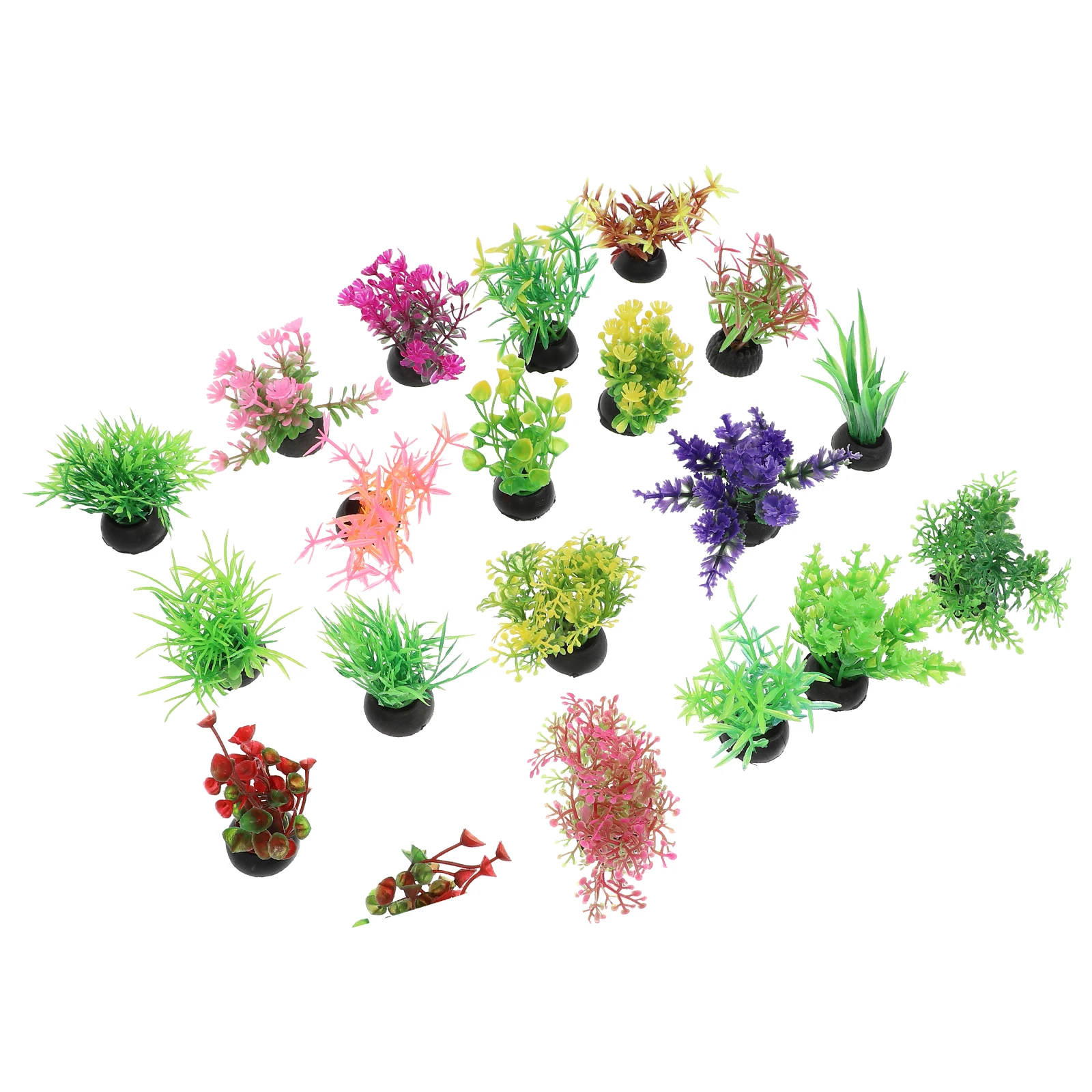 

20pcs Artificial Water Plants Simulation Decorative Aquatic Plants Fish Tank Adornment Mini Aquarium Accessories Fake Grass