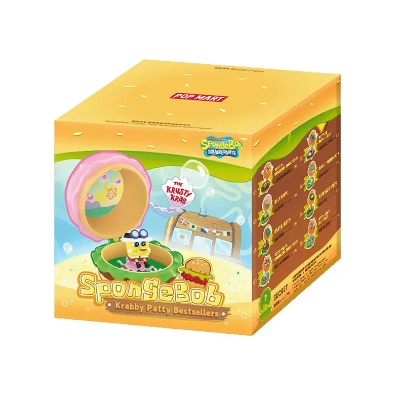 POPMART SpongeBob Krabby Patty Bestseller-Serie Blind Box Überraschungsbeutel Mystery Box Spielzeug Puppe Anime-Figur Ornamente Sammlung