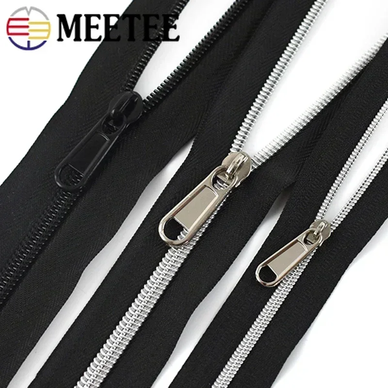 10 pçs 3 #5 #8 #10 # sliders com zíper para zips de náilon preto prata zíperes slider puxar bagagem zip fita extrator cabeça de bloqueio acessórios