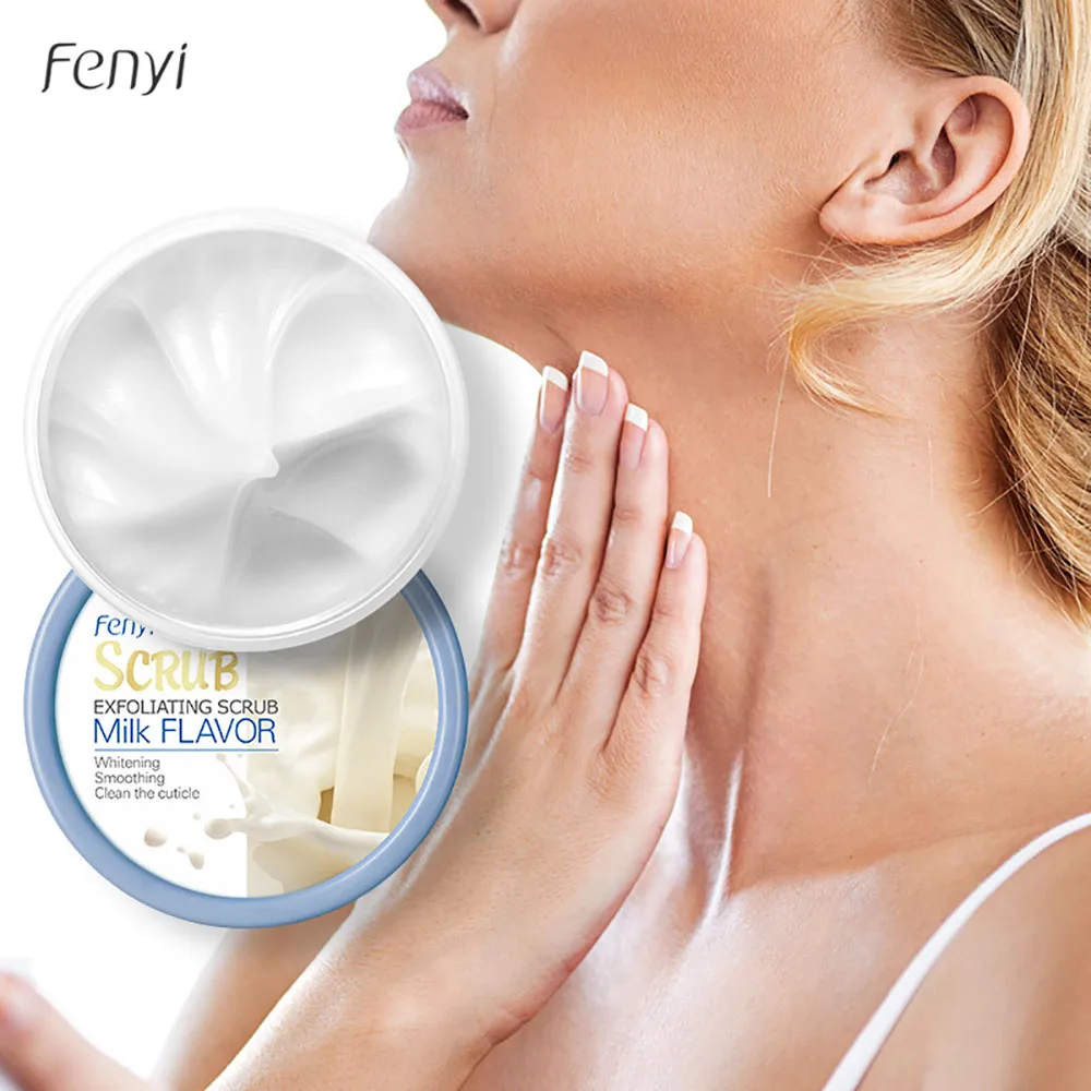 

FENYI Milk Scent Exfoliating Scrub 100ml, Gentle Face Body Dead Skin Remover for Sensitive Skin, Moisturizing Pore Care Travel
