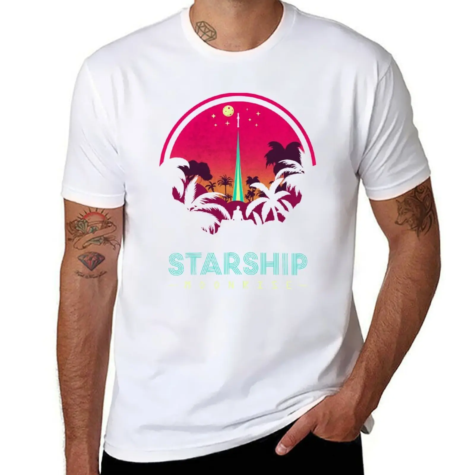 

SpaceX Starship Retro T-Shirt t shirts with prints cotton t shirts high quality T-Shirt