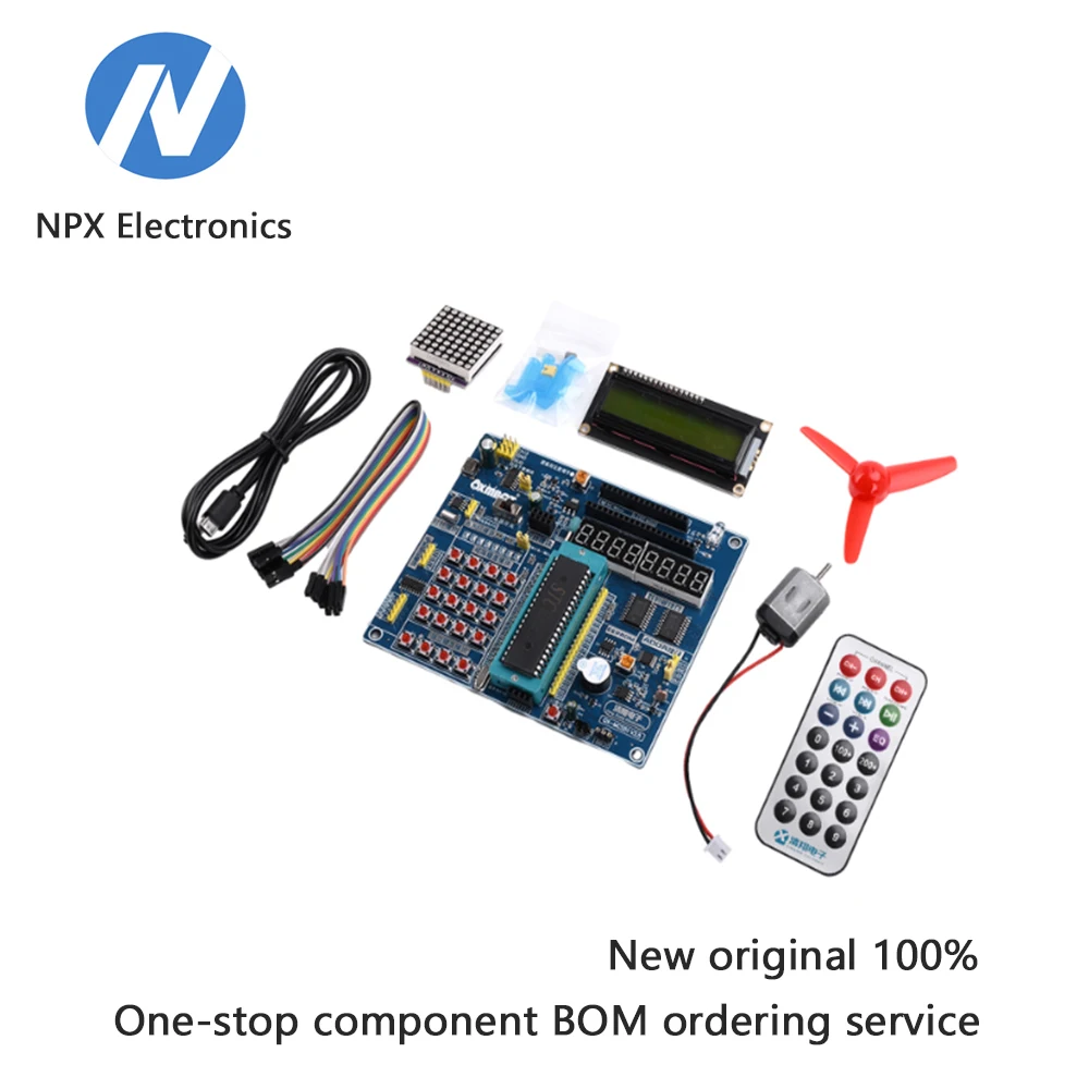 

51 Плата для разработки микроконтроллера, обучающая плата 51, плата для экспериментов STC89C52, плата для разработки чипов 89C52, комплект «сделай сам»