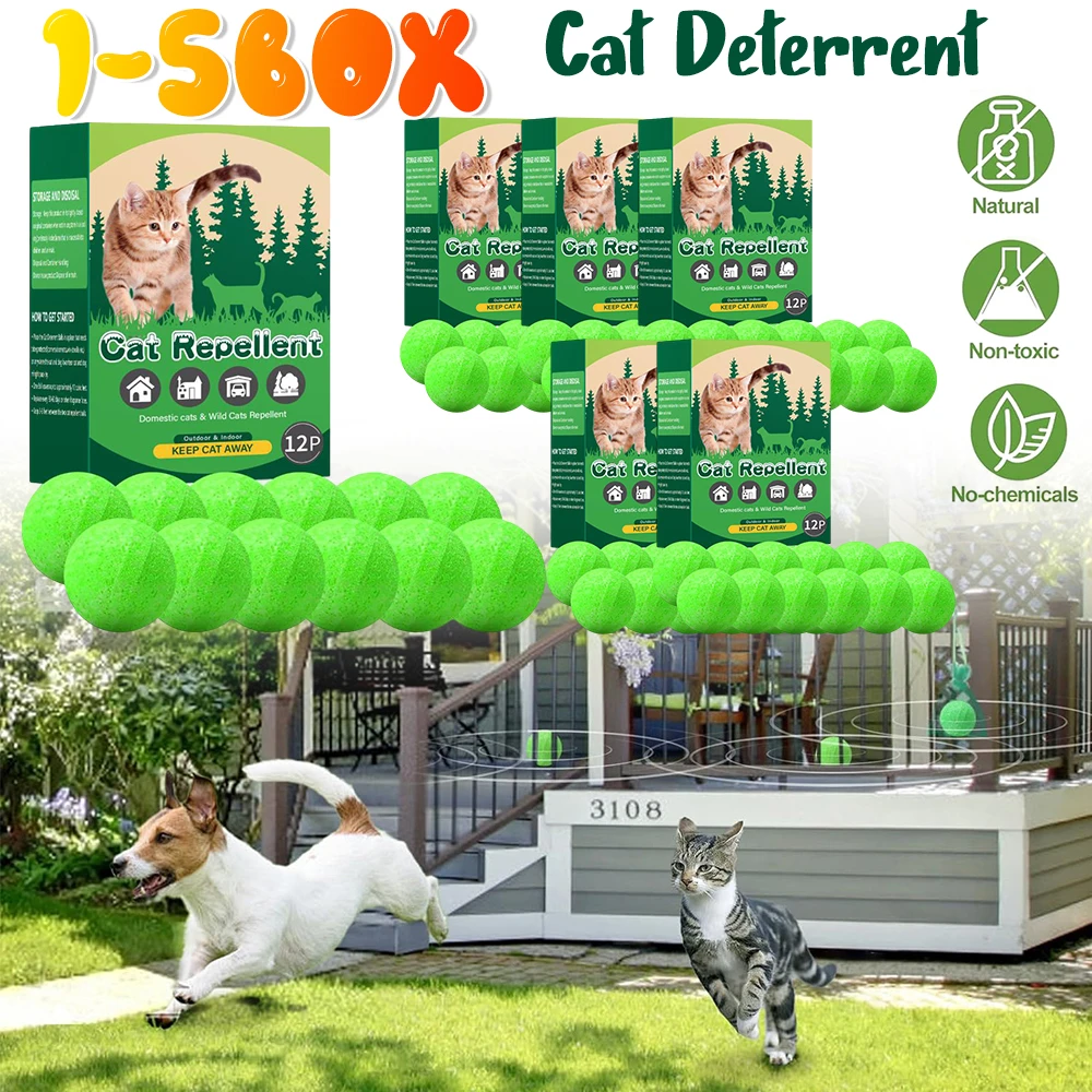 1-5BOX Cat Repellent Balls Cat Deterrent Aroma Balls With Peppermint Oil Cat Deterrent Ball Dog Repellent Home Garden Supplies