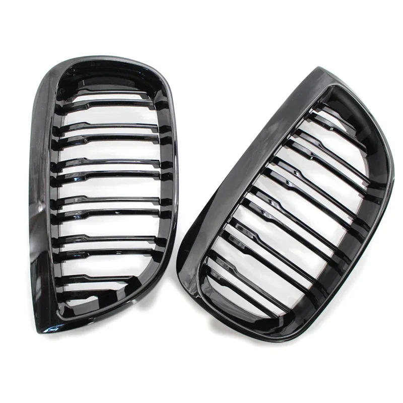 Pulleco For BMW E81 E87 120d 120i 130i Car Grill Front Kidney Grille Racing Grills Gloss Black Grille 2004-2006 Auto ABS Grilles