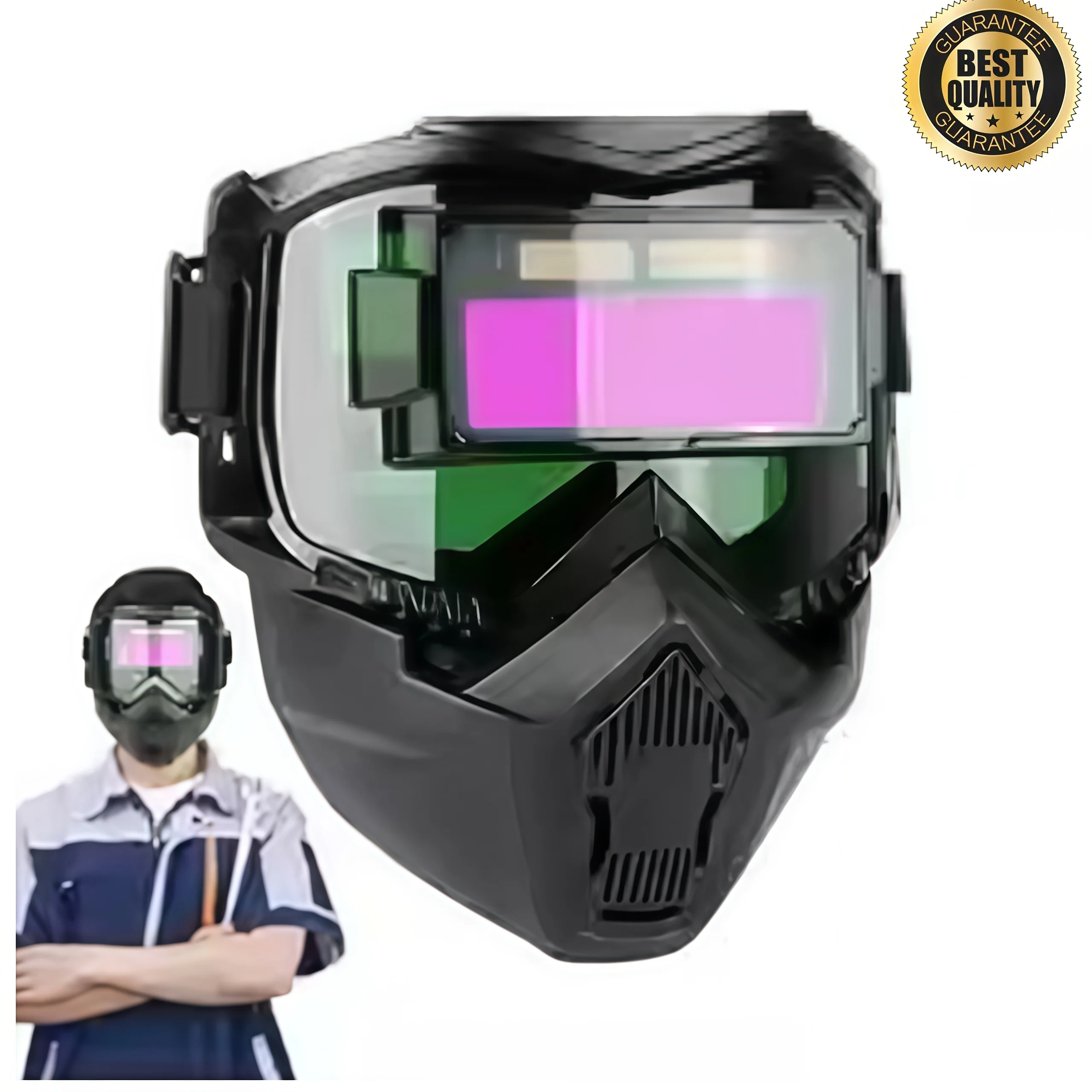 Welding Helmet Auto Darkening Breathable Welding Protector Welder Face Protector Soldering Protective Hood for Polishing