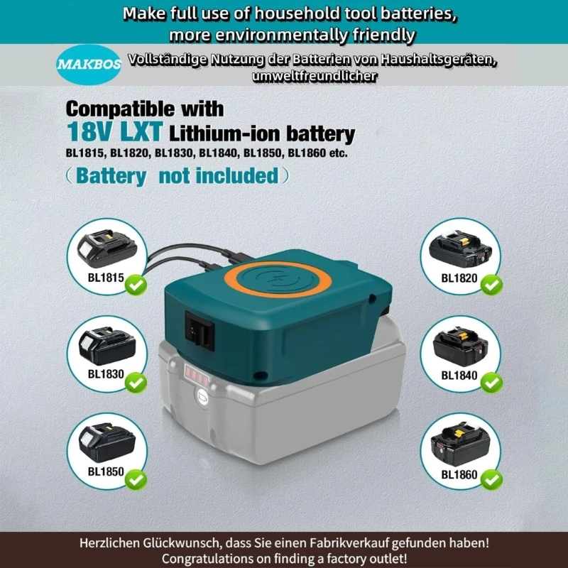 587B 18V Battery Consistent Radio Phone Device With USB Type CREATE Fast Charging For Smartphones And Tablets
