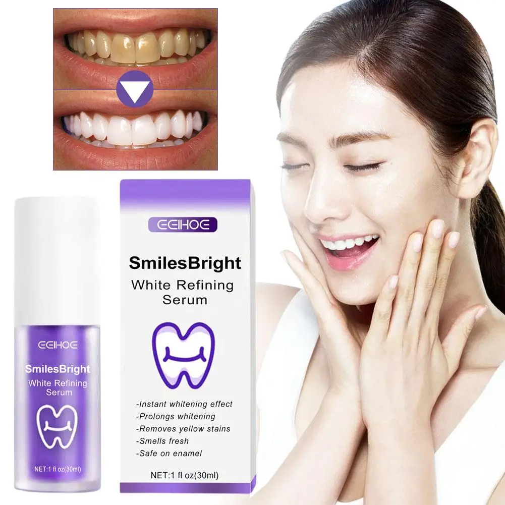30ml Eelhoe Purple Toothpaste For Teeth Whitening Purple Color Correcting Toothpaste Freshen Breath And Remove Yellow Stain C2B1