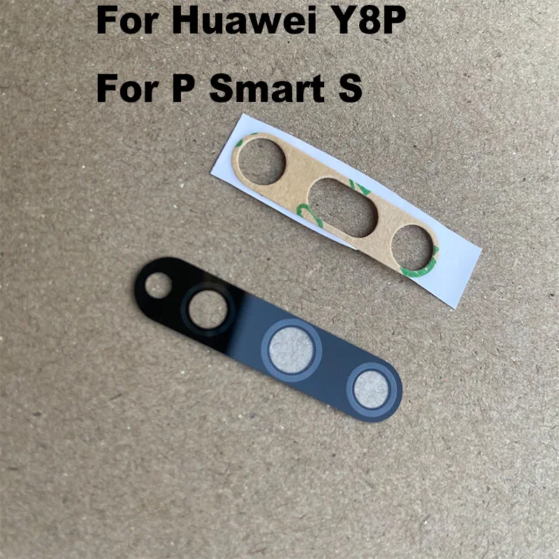 1PCS New For Huawei Y8P Back Camera Glass Rear Lens Len With Adhesive Sticker Replacement For Huawei  P Smart S