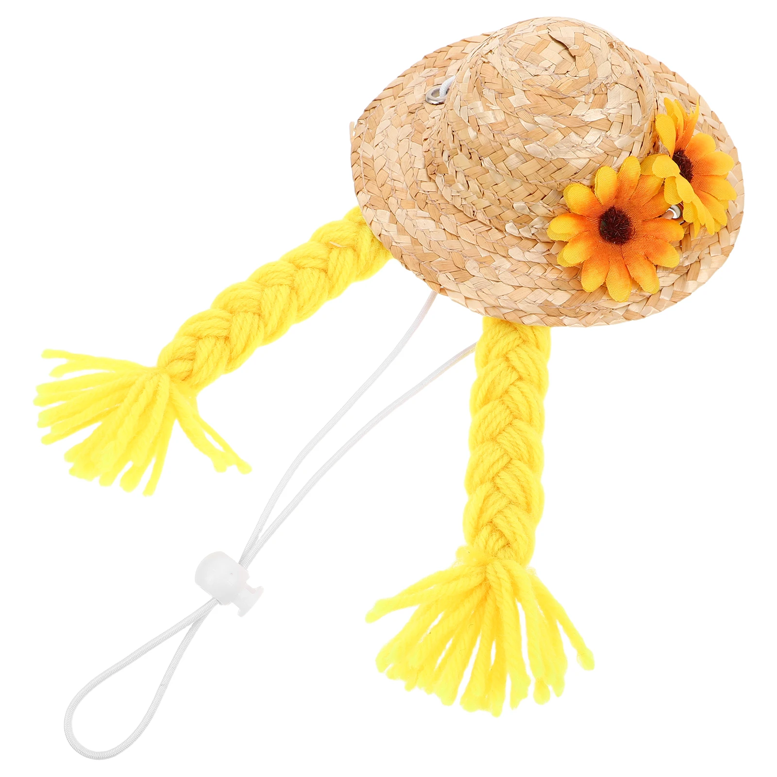 

Porch Decorations Goose Figurine Hat Mini Straw Hats Crafts DIY Small Decorative Statue Outfits for Knitting