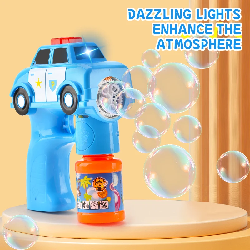 Automatic Bubble Machine, Police Car Design, Multi-hole, Kids Outdoor Play, Birthday Gift
