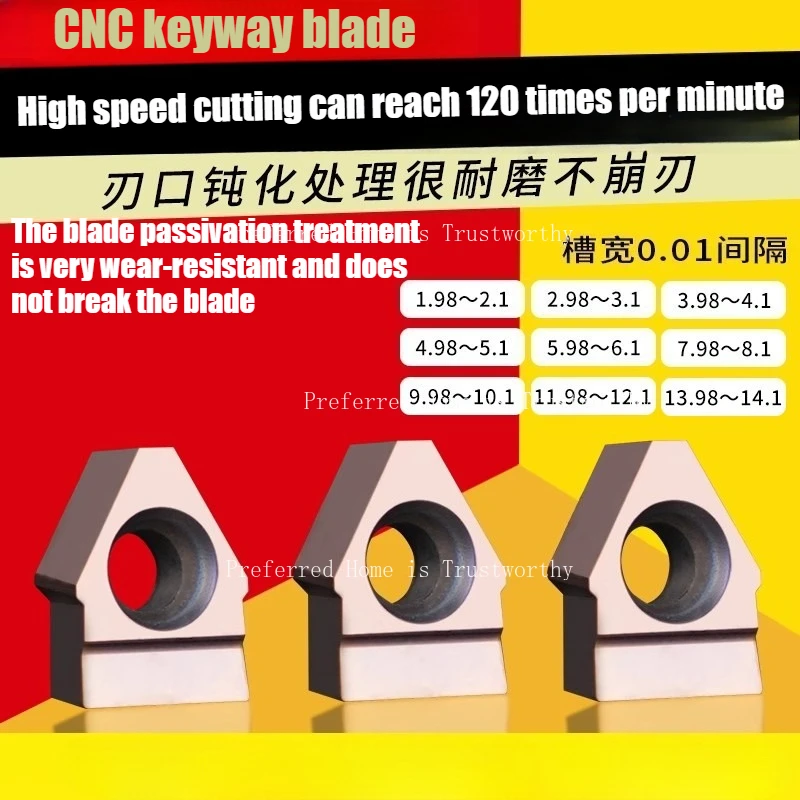 

Keyway Broaching Cutter Carbide Insert Blade for CNC Machine To Cut Blind Internal Keyway Slot Groove Spline Shaft DW-2.98-3.1L