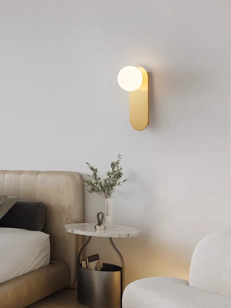 Candeeiros de parede modernos, minimalistas e elegantes, totalmente em cobre para salas de estar, quartos, hotéis, salas de jantar e luminárias