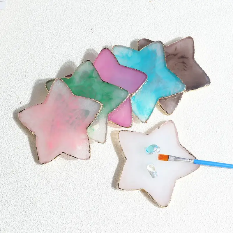 

Палитра для макияжа в форме пятиконечной звезды, жидкая основа для смешивания, клей-смола, палитра для росписи ногтей, подложка для цветов для ногтей