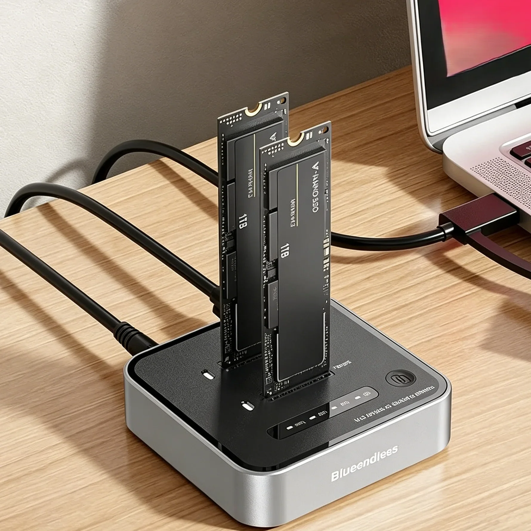 

20Gbps USB3.2 Type C Dual Bay M.2 NVMe SSD Enclosure Offline Clone Duplicator PCIE SSD Reader