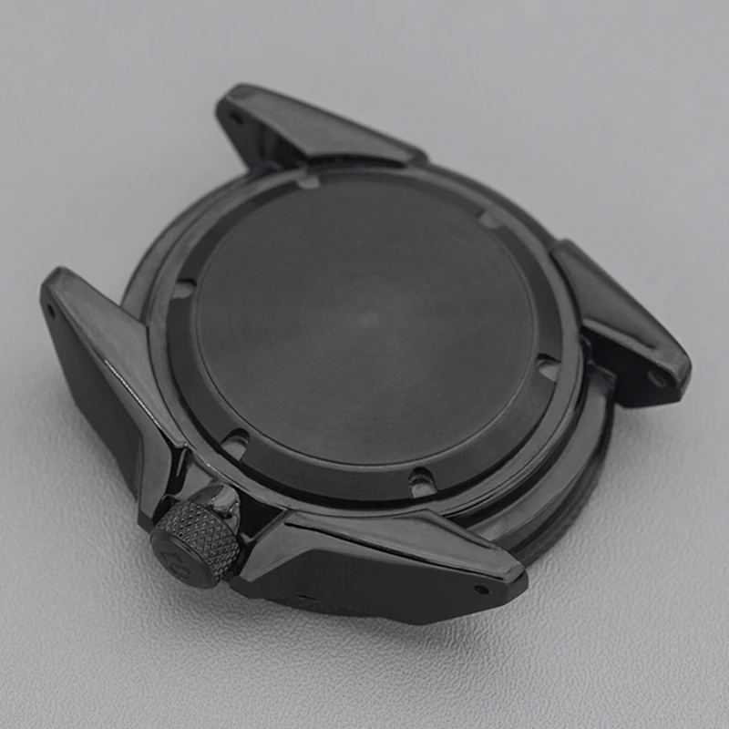 44 mm Samurai Watch Case, Sapphire Glass, Sealed Caseback, Black Case Compatible with Calibre NH35 NH36 4R35 7S26, Watch Case