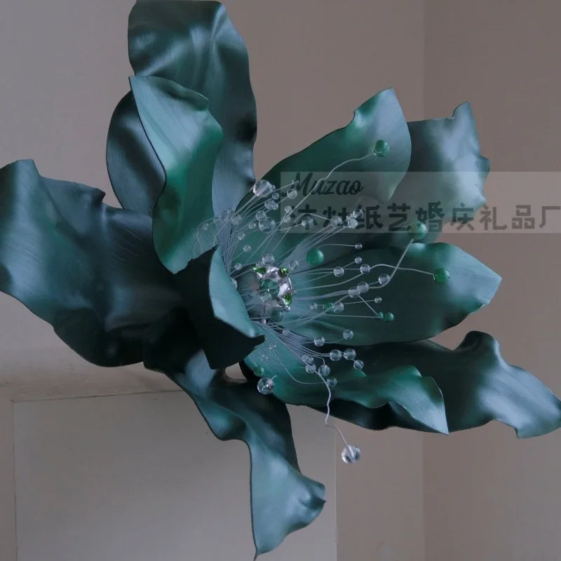 

Internet celebrity window pearlescent special-shaped paper art flower large shopping mall Meichen flower art giant flower handma