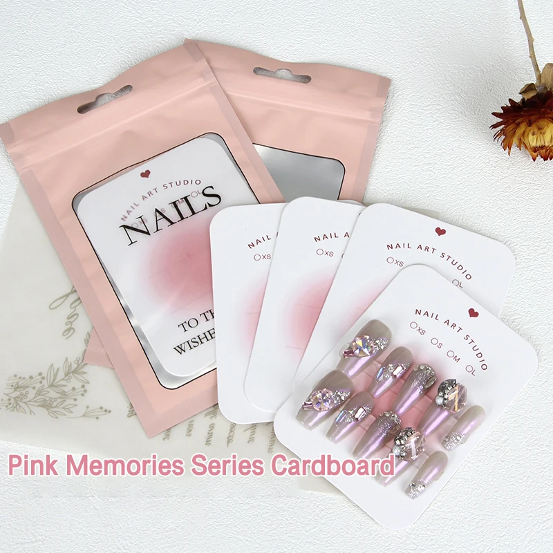 

10Pcs Press on Nails Display Cards Storage Package Fake Nails Card Holder Nail Salon Jewelry Display Photograph Props