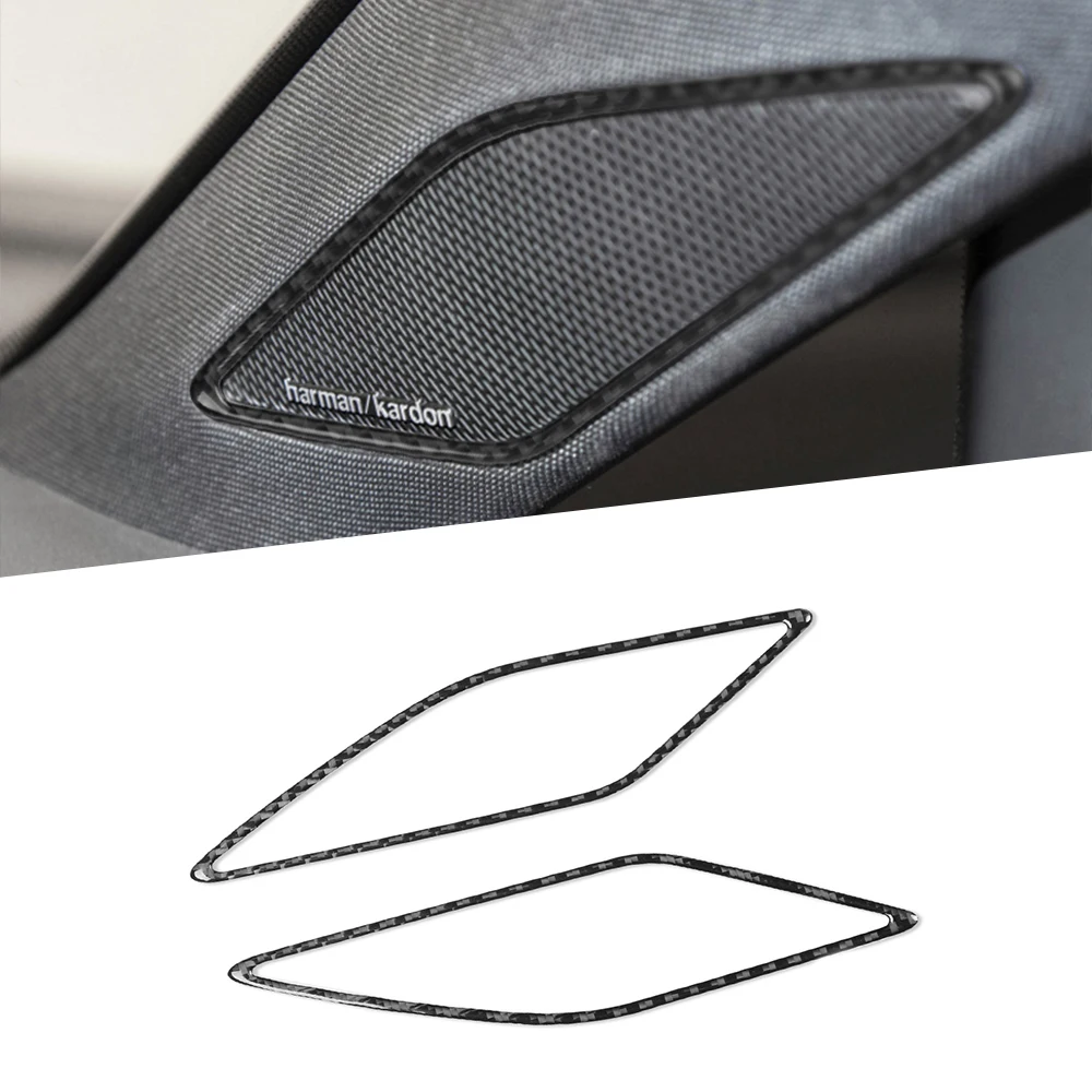 

For Volkswagen Golf 8 MK8 2020 2021 2pcs Carbon Fiber Car Door A Pillar Speaker Frame Cover Sticker Trim Accessories Interior