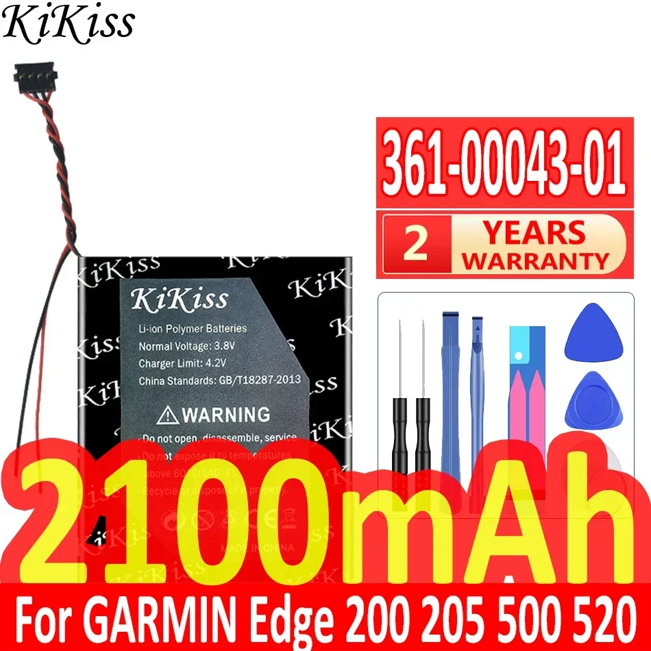 

2100mAh KiKiss Powerful Battery 361-00043-01 for GARMIN Edge 200 205 500 520 Edge Explore 820 GPS 520 Plus