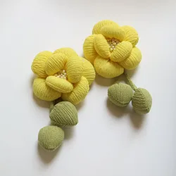2pcs/lot Fairy Korea Flower Patches for Clothes Sew on Rose Bud Brooch Accessories Hairpin Shoes Craft Supplies