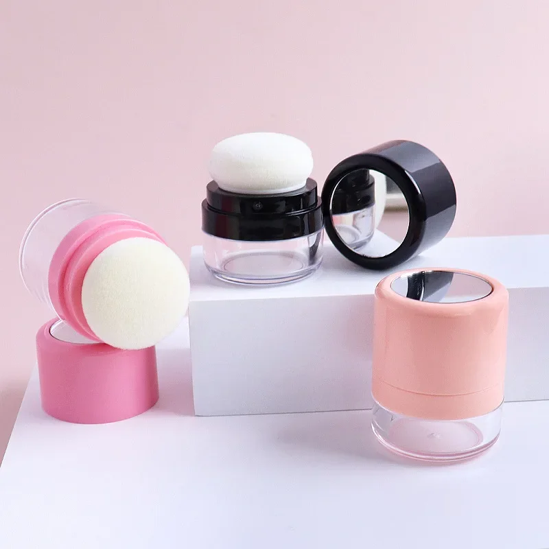 

Mini Empty Refillable Loose Powder Box with Makeup Puff Diy Cosmetic Powder Case Blusher Finishing Powder Jar Container Travel