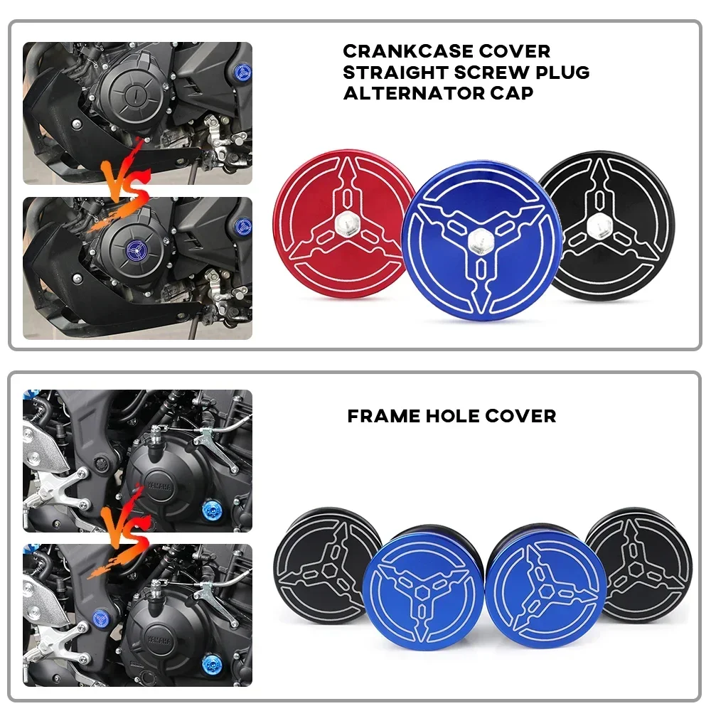 Frame Hole Cover Cap for YAMAHA YZF R3 R25 Crankcase Cover Engine Stator Plug Alternator Cap MT03 MT25 MT-03 YZF-R25 2014-2023