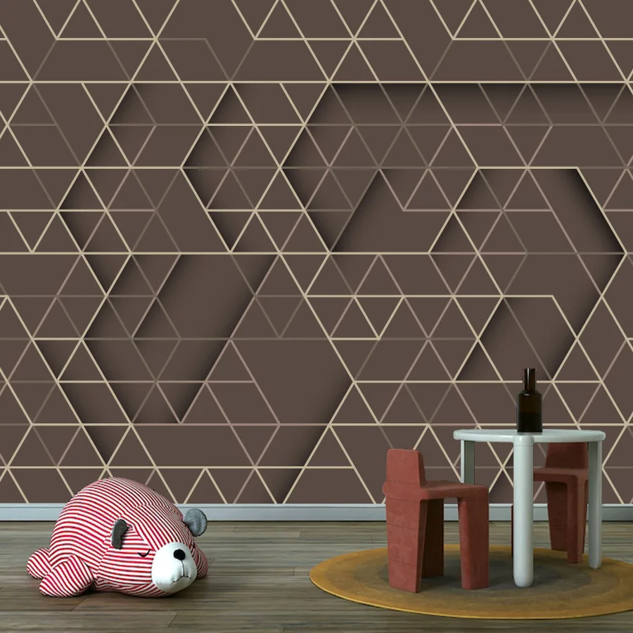 Custom Geometry Contact Wall Papers Home Decor Panels Peel and Stick Vinyl Wallpapers for Living Room Bedroom Renovation Murals