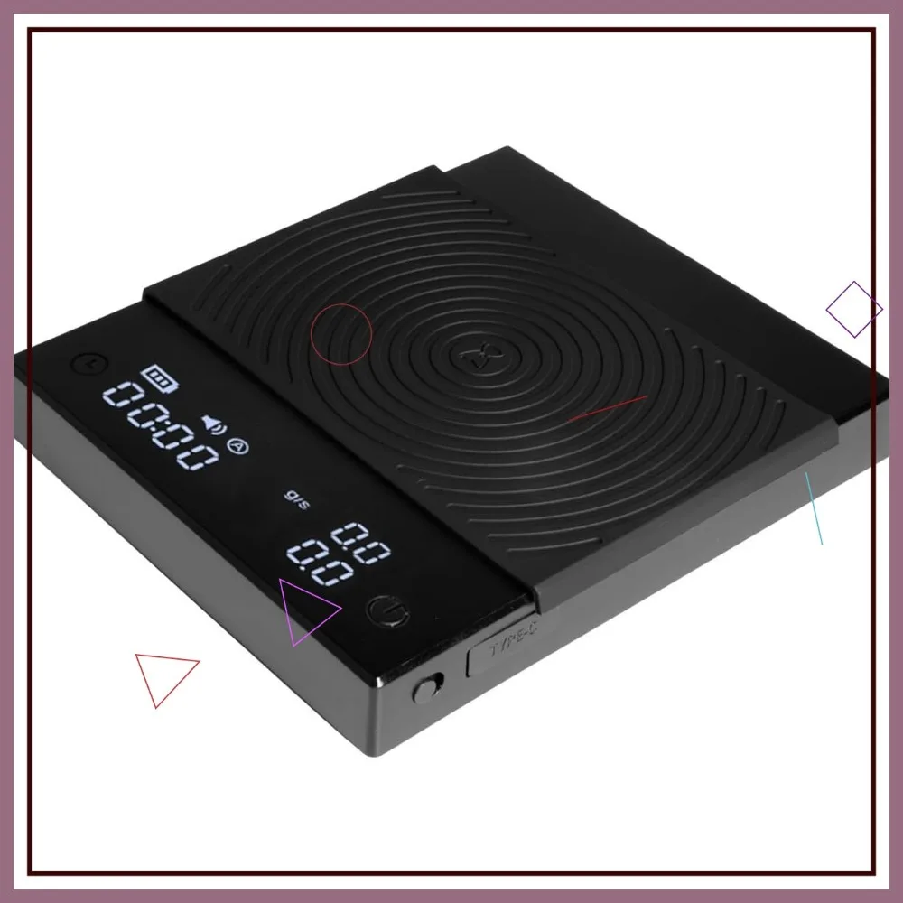 

Precision Electronic Kitchen Scale with Timer & Water Flow Rate, Compact Design for Cooking, Baking, and Coffee Making
