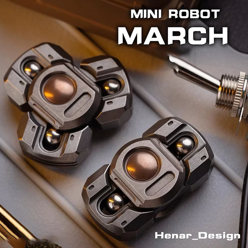 WANWU EDC Mini Robot March Fidget Spinner Adult Metal Fidget Toy Anti-stress Fingertip Gyro EDC Hand Spinners ADHD Stress Relief