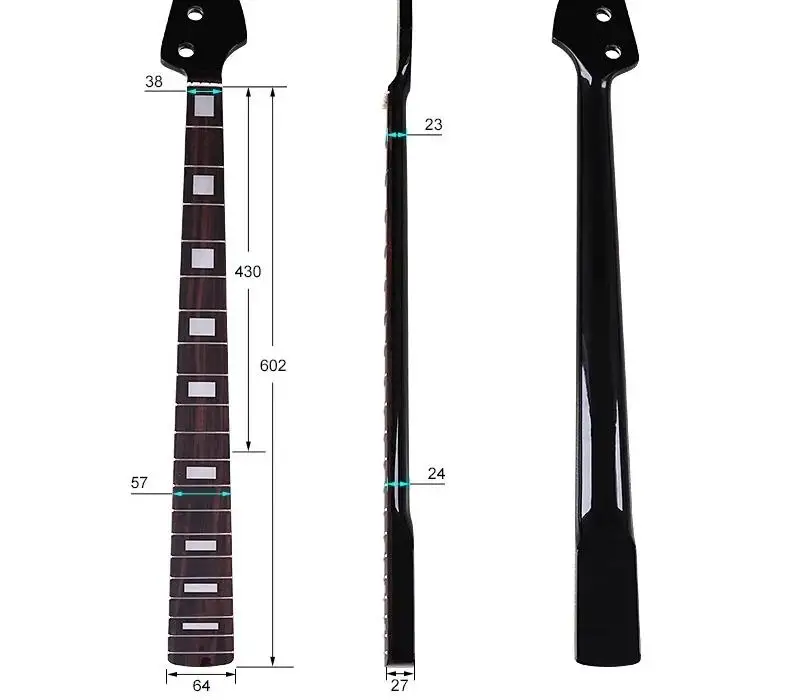 Four-string bass neck 20 black light plus maple electric guitar semi-finished neck modified DIY instrument accessories