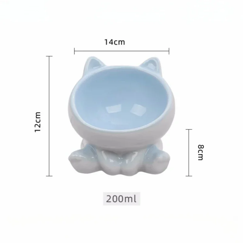 Ceramic Pet Food Bowl Tilt High Bottom Neck Protector Bowl Antichoking Dog and Cat Water Bowl Antidumping Dog Feeding Supplies view 5