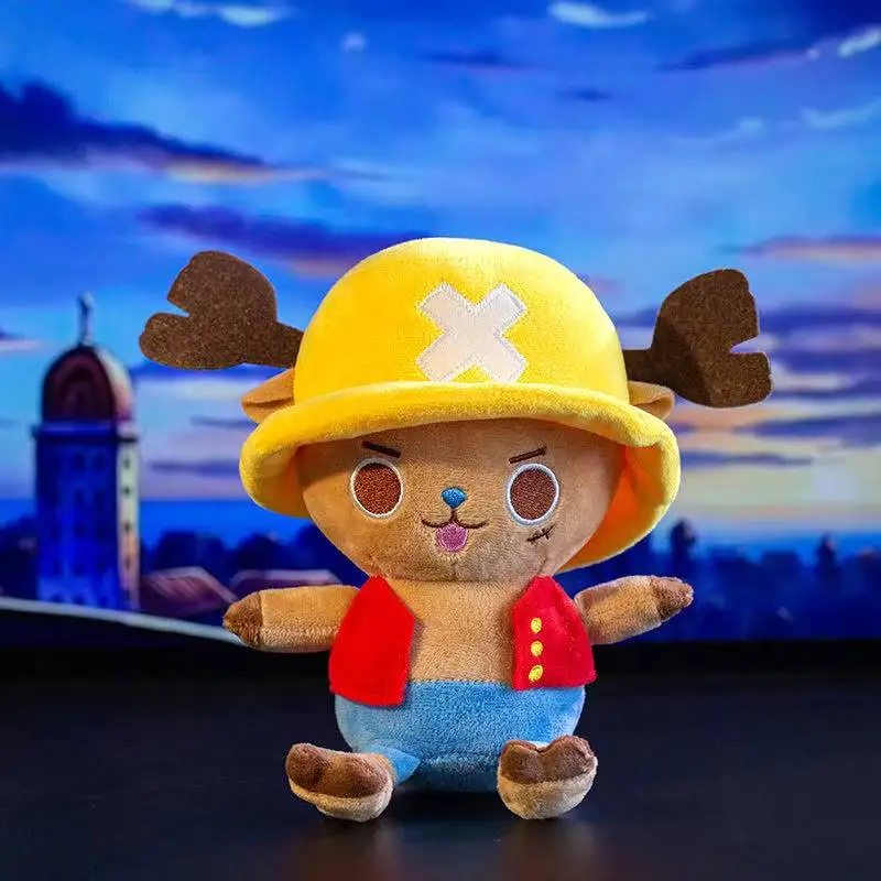 Dernier rétro Pirate Luffy sac à dos pendentif porte-clés poupée Kawaii peluche jouet poupée dessin animé mignon cadeau d'anniversaire amusant