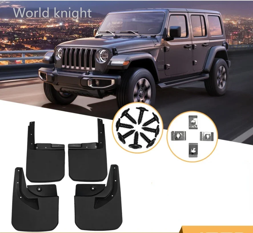 Mudguards Front Rear Mud Flaps Splash Guards Fender Protector Exterior Parts for Jeep Wrangler JL 2018 2019 Car Accessories