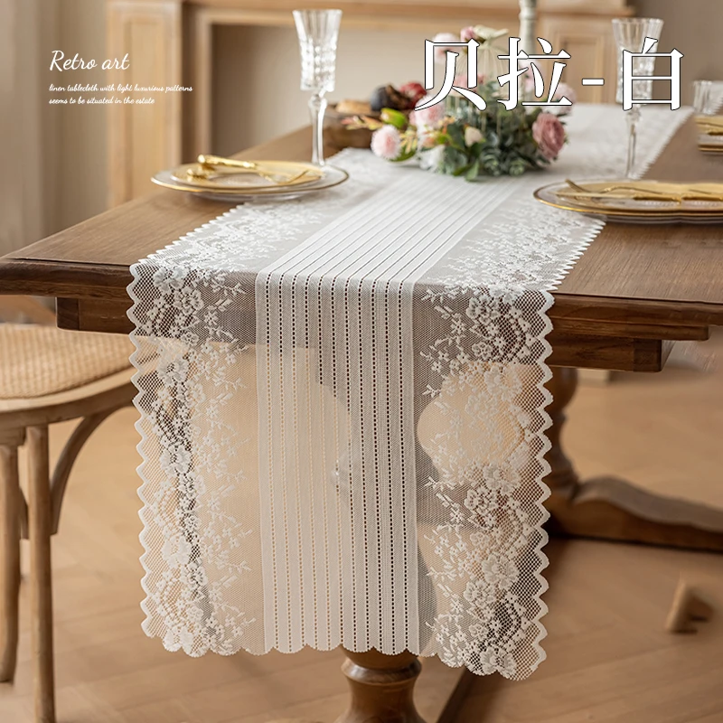 

New Exquisite Hollowed Out Lace Jacquard Placemat Table Flag Indoor And Outdoor Home Kitchen Table Decoration Table Runner