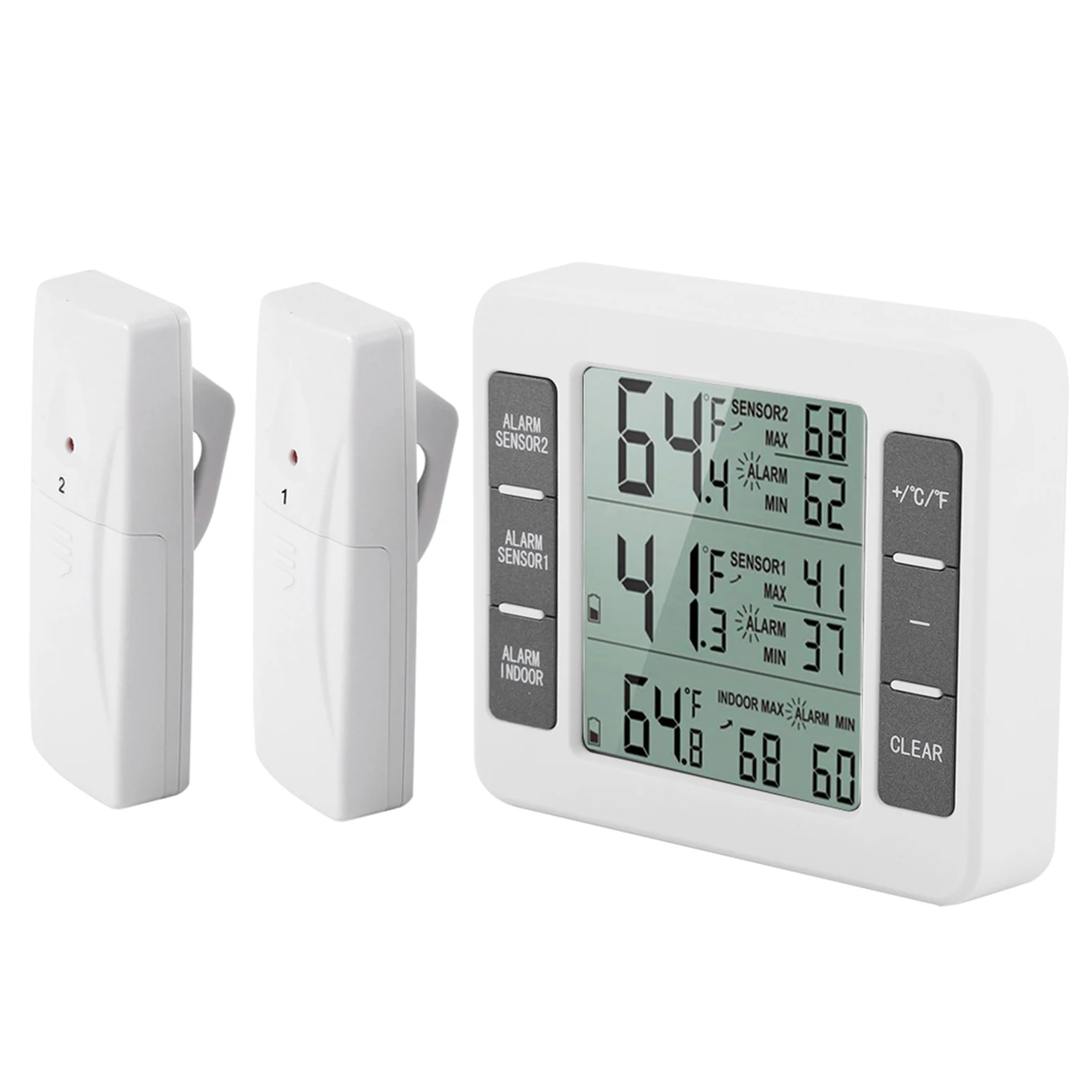 Wireless Digital Audible Alarm Refrigerator Thermometer with Sensor Min/Maximum Display Digital Refrigerater Therometer