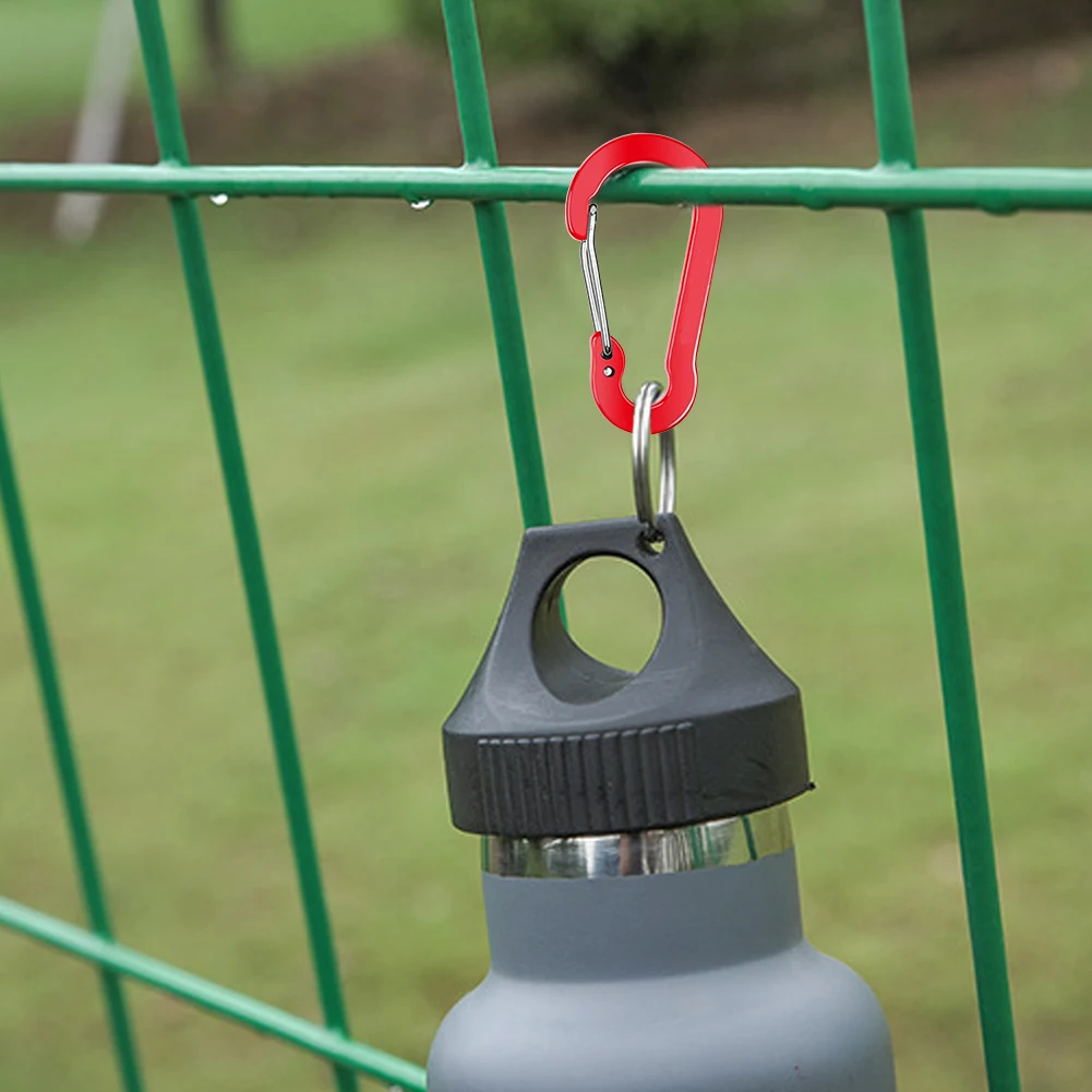 6Pcs Outdoor Carabiner Keychain D Shape Carabiner Spring Snap Clip Multifunctional Hiking Backpacking Tools