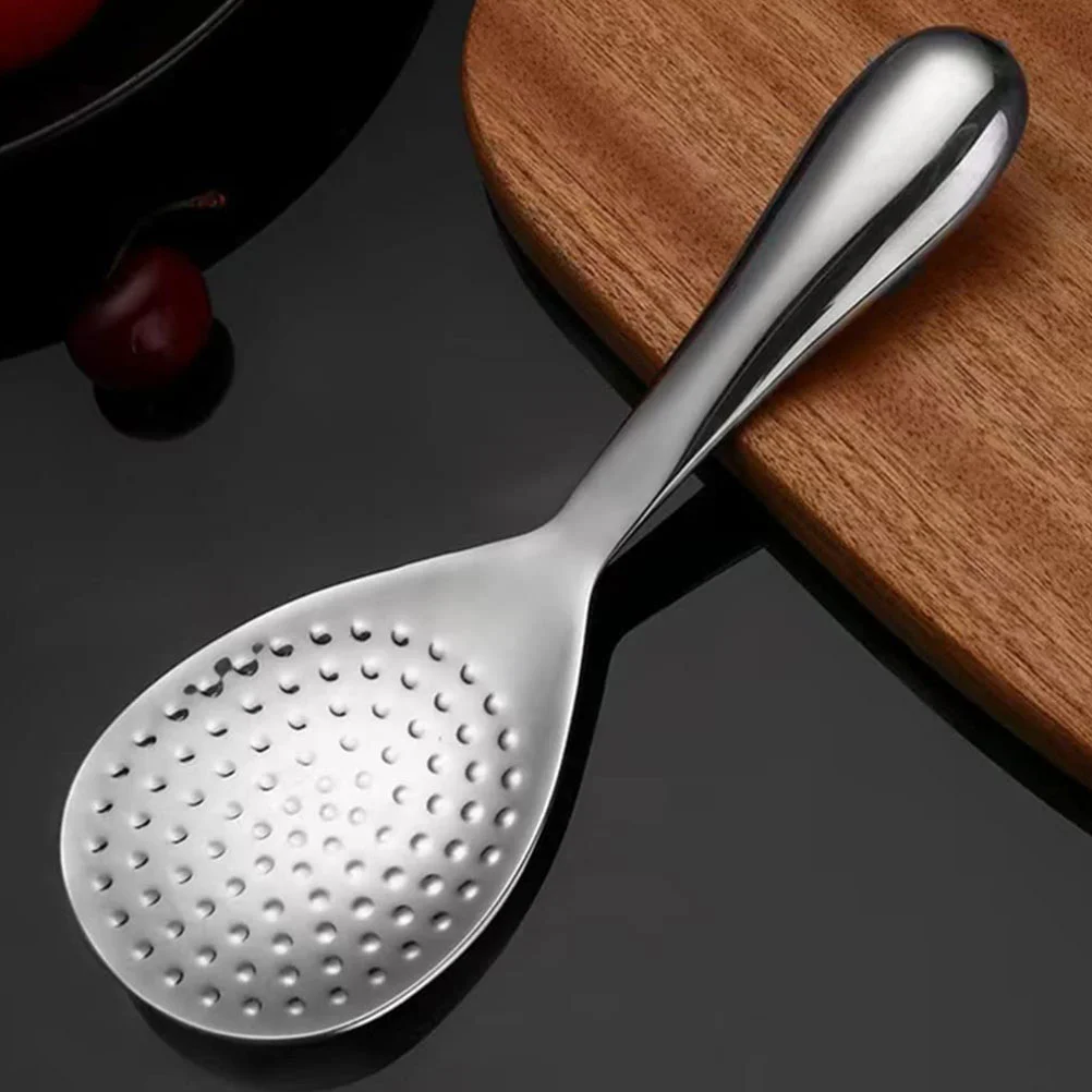 

2 Pcs Stainless Steel Rice Spoon Silver Table Food Scoop Easy to Clean Paddle Cooking Meal