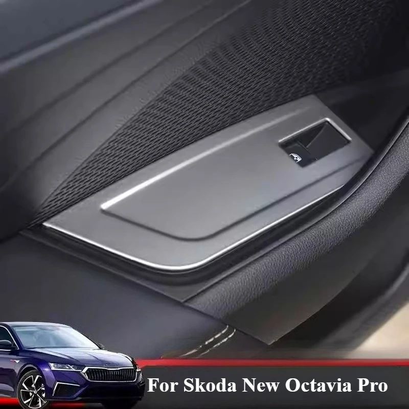 For Skoda New Octavia Pro Window Switch Panel Door Console Panel Frame Interior Refit Decoration Accessories Car Styling view 4