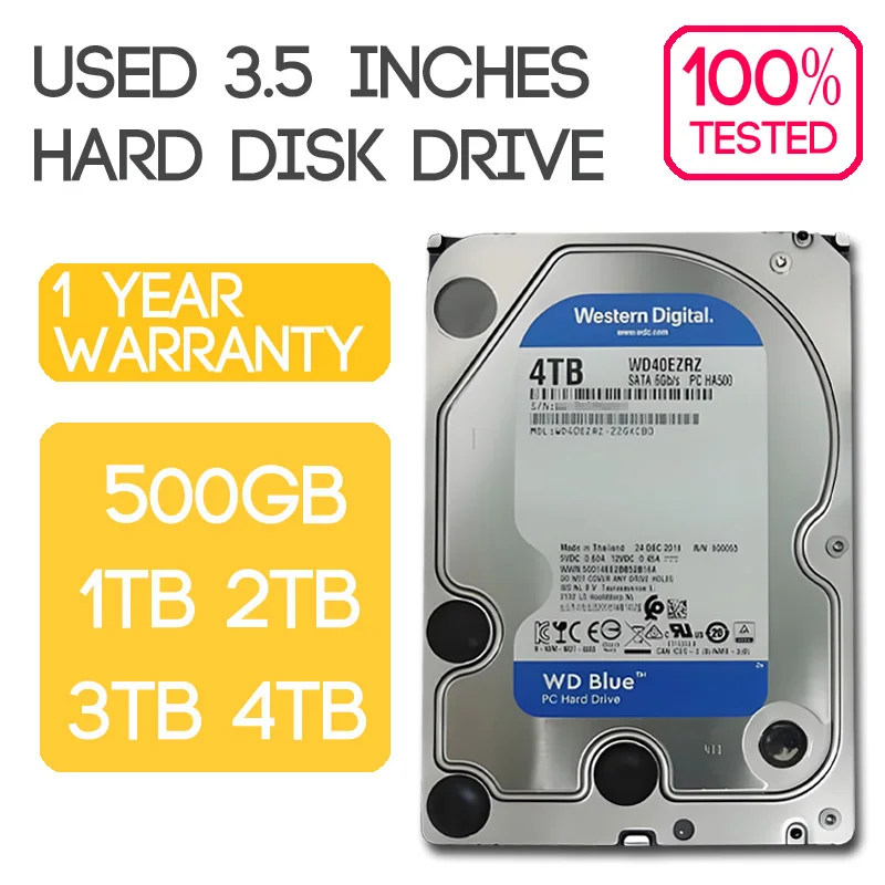 Usado interno 3.5 "disco rígido 4tb 3tb 2tb 1tb hdd 500gb hd sata iii disco rígido 5400 7200 rpm dispositivo de armazenamento de computador