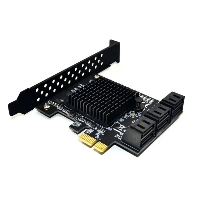 

6 Port PCIE Expansion Card PCIE to 3 Controller 6Gbps SSD Card for PC