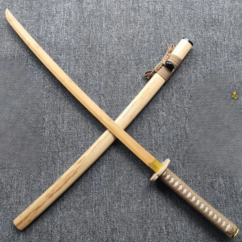 Espadas katana de madeira, 103cm/40.56 polegadas, modelo samurai, adereços com bainha, prática, cosplay, periféricos de treinamento colecionáveis, brinquedo ao ar livre